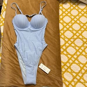 Light Blue One-Piece Swimsuit